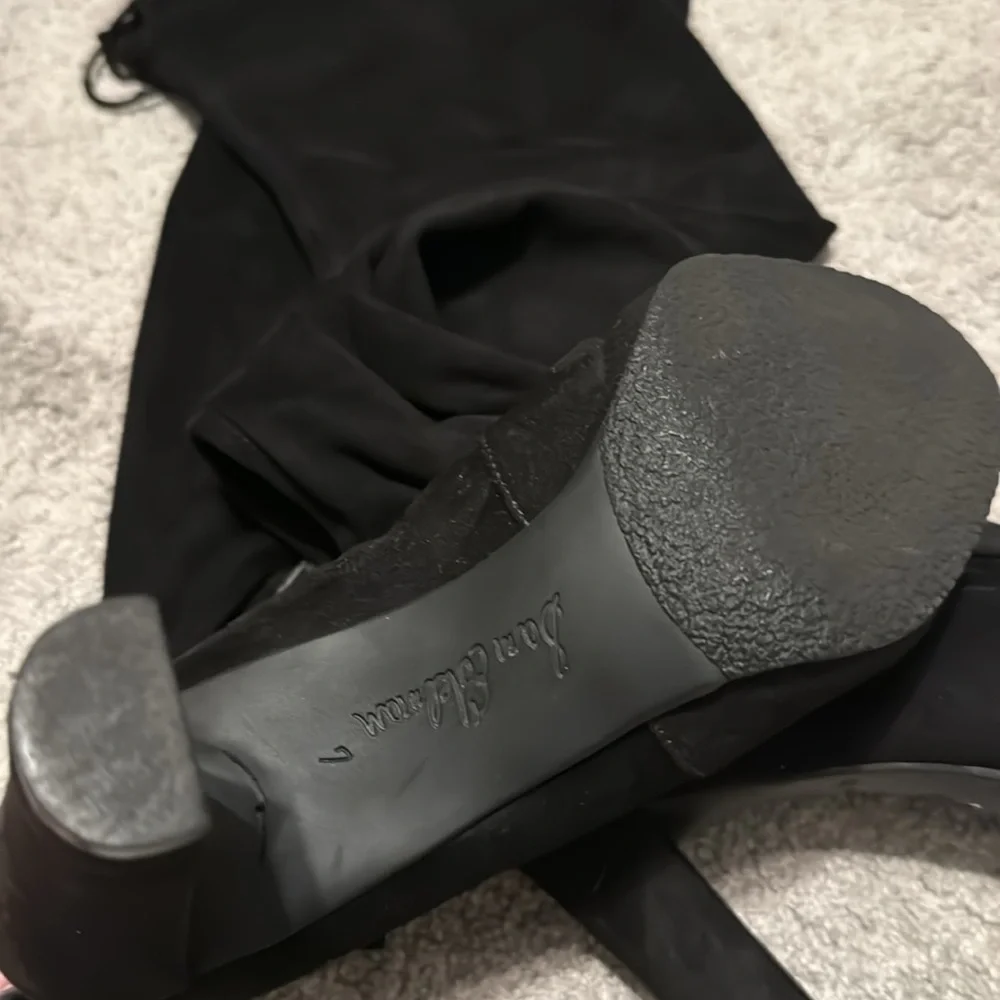 Sam Edelman Kent Faux Suede Thigh High Black Heeled Boots 7 - Picture 3 of 6